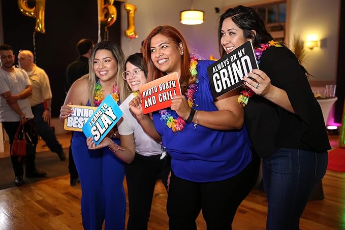 KING Props Lit AF Photo Booth Props – 6 Double‑Sided Colorful Party Sign Cutouts for Wedding, Birthday, Graduation & DIY Photo Booth Kits