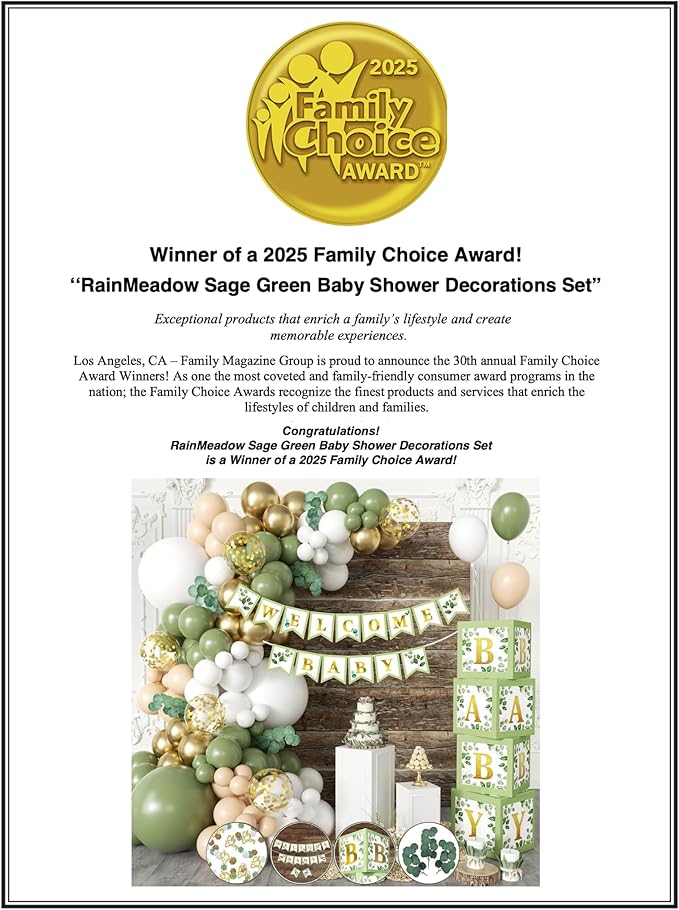 258 PC Sage Green Baby Shower Decorations, Gender Neutral Mint Balloons Garland and BABY Boxes, Welcome Baby Banner, Olive Green Baby Shower Decorations for Boy and Girl, Woodland Safari Jungle