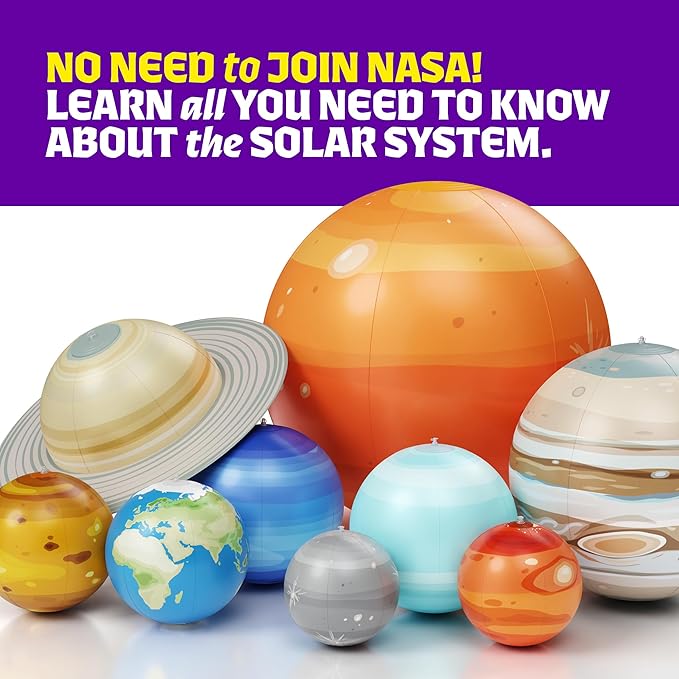 Dan&Darci Inflatable Solar System Planets for Kids - Science Toys - Boys Room Decor Ceiling - Space Birthday Gifts - Outer Space Themed Party Decorations - Astronomy Gifts 5-7 6-8 8-12 Years Classroom