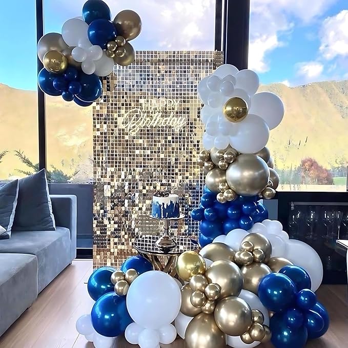 Light Gold Shimmer Wall Backdrop 24 Panels Cover 6 x 4 Ft, Photo Backdrops for Wedding,Anniversary,Birthday,Party Decoration