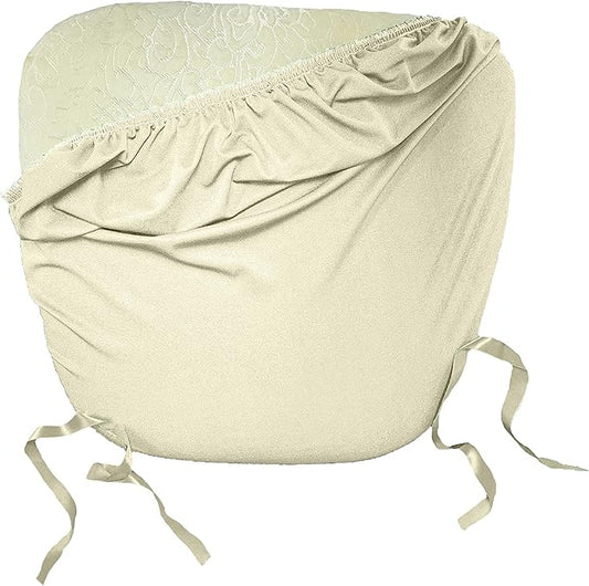 LA Linen Pack-4 Spandex Chiavari Chair Cushion Cover,Ivory