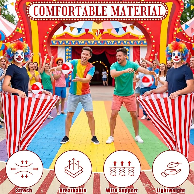 22 Pcs Granny Pants Yard Game Giant Carnival Games Set with Red and White Bouncy Balls & Air Pumps Funny Outdoor Indoor Lawn Party Games for Adults Family Backyard Festival Activities