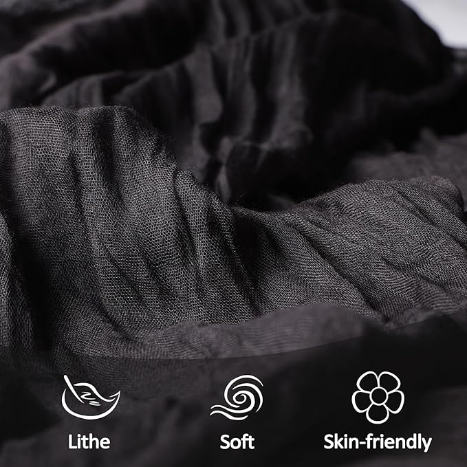 12 Pack Black Table Runner Cheesecloth 10Ft Gauze Cheese Cloth Table Runner 35x120 Inch Boho Sheer Rustic Fabric for Party Decor Baby Shower Wedding Holiday Home Decorations