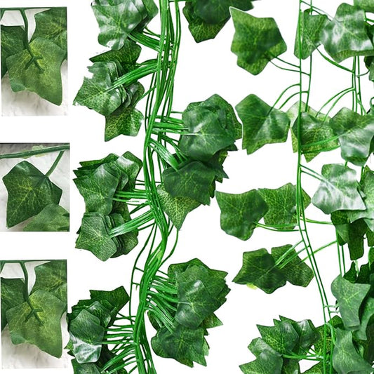 Fake Vines 24 Pack 174 FT Artificial Ivy Hanging Garland Ivy Bulk Fake Leaf Vines UV Resistant Silk Greenery Garland Backdrop Draping Plants for Bedroom Garden Office Wedding Wall Décor