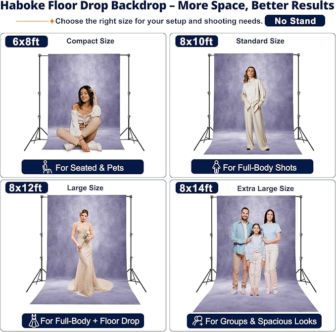 Abstract Professional Photography Backdrop for Portrait Photo Props Booth Background Photoshoot Studio with Polyester Fabric Roller Pocket on Top(8x12ft,Light Purple,No Stand)
