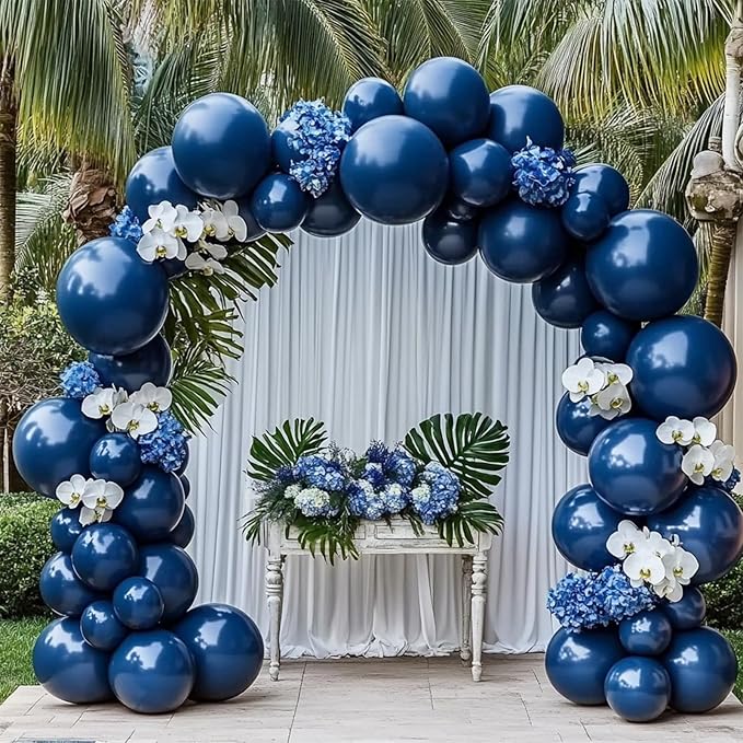 108Pcs Dusty Blue Double Stuffed Balloons Different Size, 18/12/10/5 inch Dark Slate Blue Balloons Garland Arch kit for Baby Shower Boy Birthday Bridal Gender Reveal Party Decoration