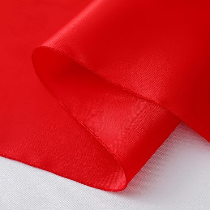 Horbaunal 12 Pack Red Satin Table Runner 12 x 108 Inch, Smooth Table Runners for Wedding Banquets Birthday Party