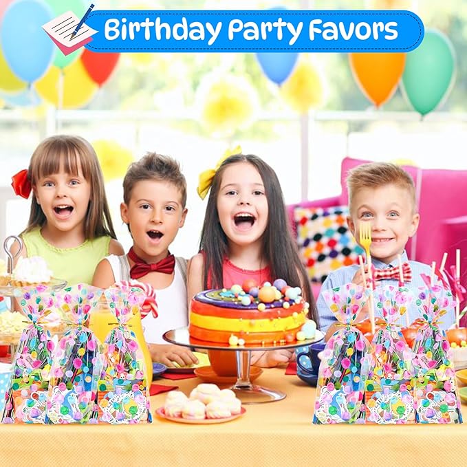 Mepmela Goodie Bags for Birthday Party, 24 Pack Stationery Party Favors with Pencils Rulers Erasers Perfect Classroom Rewards Student Gifts School Class Goody Bag Return Gifts