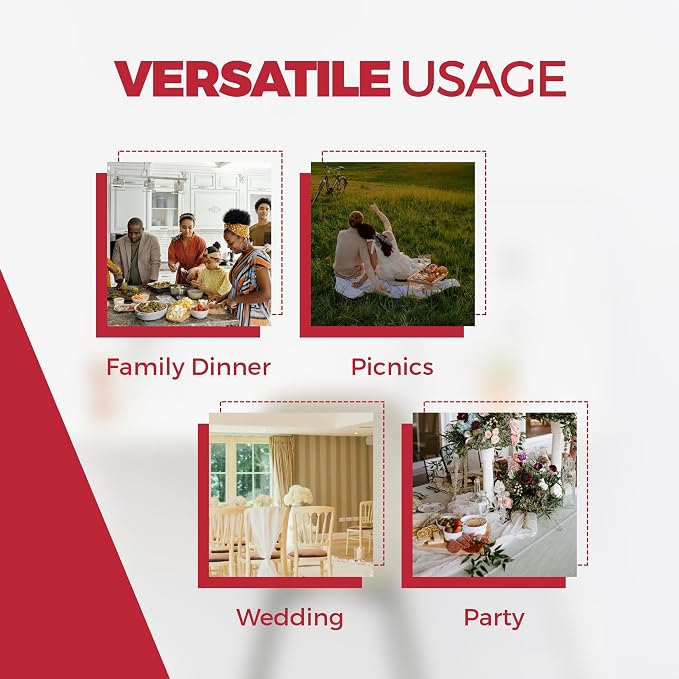 Decorelia Waterproof Small Round Table Cloth, Decorative Farmhouse Tablecloths Anti-Scratch Tablecloth Cover for Holiday,Banquet,Dining& Kitchen Table (60 Inch,Round (2-4 Seats),Red)