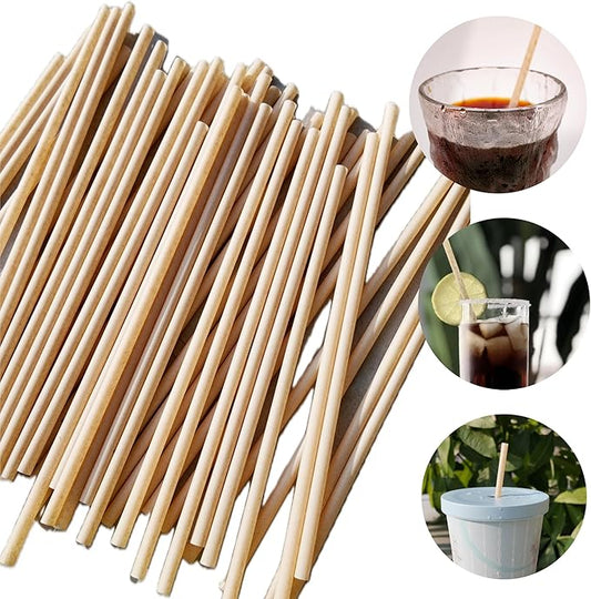 400PCS Disposable Bagasse Straws,8.27'' Straight Flat Straw,0.22'' Diameter,Eco-friendly Sugarcane Drinking Biodegradable Straw for Party,Juice,Cocktail,Kitchen,Club,Drinks, Milk, Soda (400)