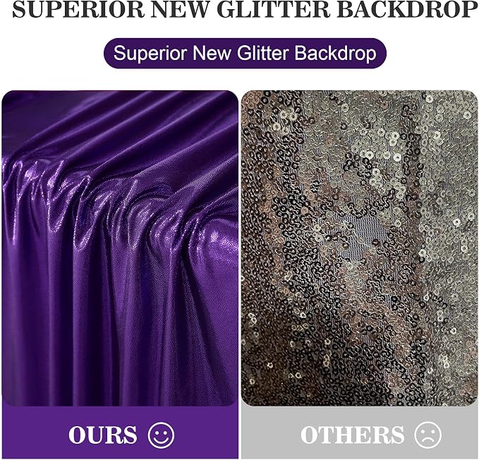 20x10ft Thick Purple Glitter Backdrop Curtain Panels for Parties, Wrinkle Free Sequin Sparking Photo Backdrop Drapes, 4 Panels 5x10ft Shimmer Back Drop Cloth for Wedding Birthday Photography