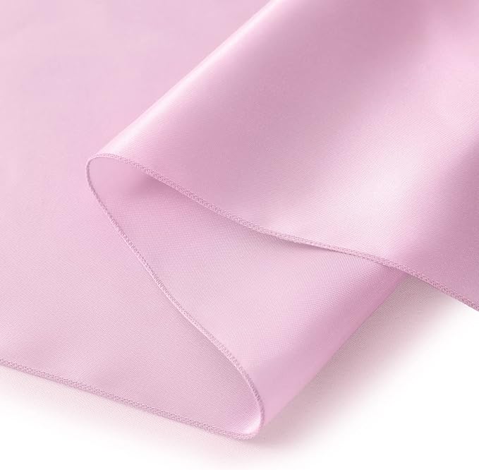 Horbaunal 12 Pack Light Pink Satin Table Runner 12 x 108 Inch, Smooth Table Runners for Wedding Banquets Birthday Party
