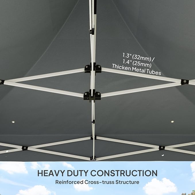 Outsunny 10' x 10' Heavy Duty Pop Up Canopy Tent with Sidewall and Trash Bags, UPF50+ Instant Sun Shelter, Height Adjustable, with Wheeled Bag, Sand Bags for Outdoor, Patio, Gray