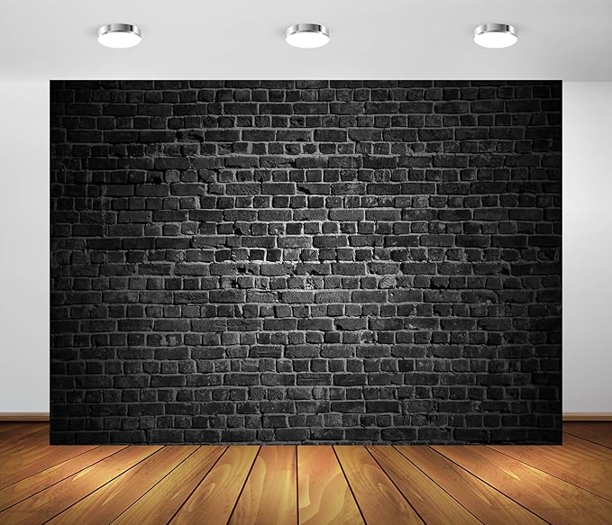 BELECO 20x10ft Fabric Black Brick Wall Backdrop for Photography Vintage Stone Brick Background for Theme Party Decorations Birthday Photoshoot Home Wall Decor Photo Booth Studio Props