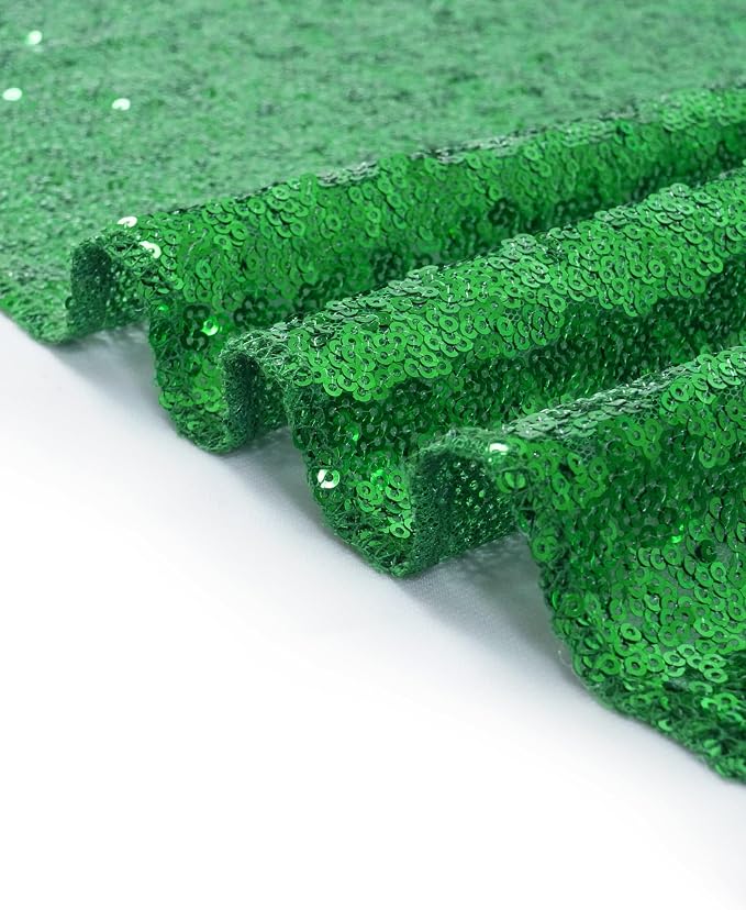 Eternal Beauty Green Tablecloth, 90x156 Inch Sequin Rectangle Glitter Table Cover for Cake Dessert Exhibition Party Birthday Events