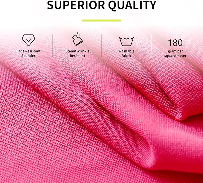 Outpain 4Pack Hot Pink Spandex Blend Tablecloth for 8FT Rectangular Folding Tables - Wrinkle & Stain Resistant, Modern Style, Perfect for Buffet, Anniversary & More