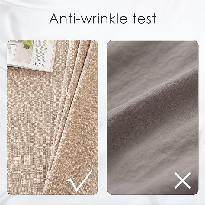 BALCONY & FALCON Rectangle Tablecloth 47” x 63“ Washable Wrinkle Resistant and Water Proof Table cloth, Decorative Linen Fabric Tablecloths for Dining, Parties, Kitchen, Wedding and Outdoor Use, Beige