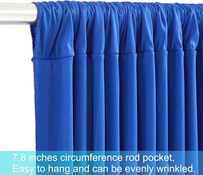 8 Panels Royal Blue Backdrop Curtains for Wedding Party Wrinkle Free Backdrops Curtain Drapes Fabric Decorations Photo Back Drop Cloth for Baby Shower Photography Stage Reception 40ft(W) x 12ft(H)