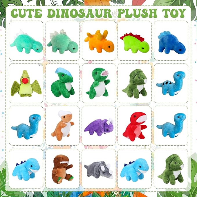 63 Pcs Adopt a Dinosaur Pet Party Favors Adopt an Animal Party Favor Include 20 Mini Dinosaur Stuffed Animals 20 Foldable Boxes 20 Cards 1 Adopt Sign 2 Fence for Adopt a Pet Party (63Pcs Dinosaur)
