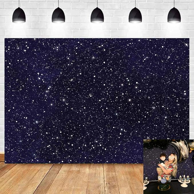 9x6ft Night Sky Star Backdrops Universe Space Theme Starry Photography Backdrop Galaxy Stars Children Boy 1st Birthday Party Photo Background Newborn Baby Shower Banner Photo Studio Booth Vinyl