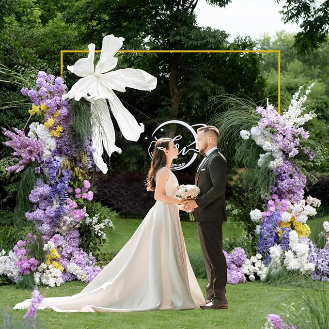 Wokceer Wedding Arch Backdrop Stand Square 7.2 x 7.2 FT Wedding Arches for Ceremony Metal Balloon Arch Frame for Wedding Birthday Party Garden Arbor Anniversary Event Decor