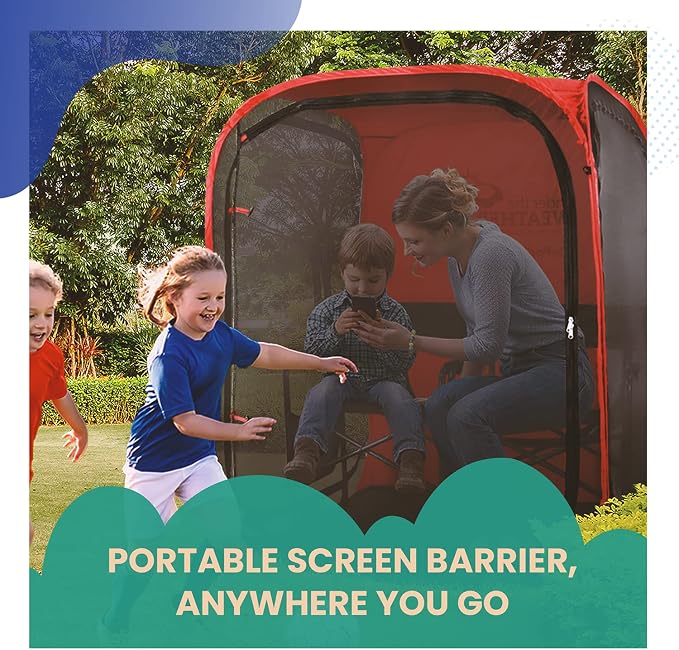Under the Weather WeatherPod Tank MyPod™ Mesh 1-2 Person Pop-Up Screen Tent Pod - The Original Shark Tank - Keeps Out Bugs, Mosquitos with UPF 50 Sun Protection