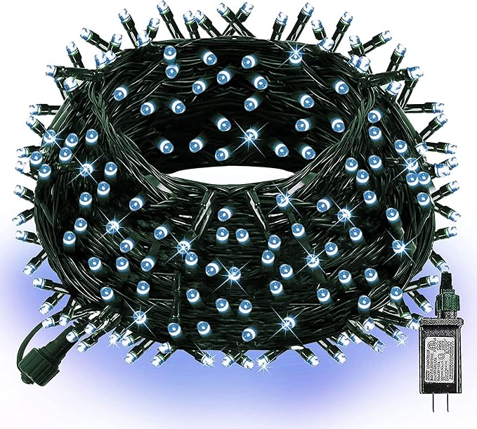 Dazzle Bright Christmas String Lights, 100 LED 33 FT Connectable Fairy Lights with 8 Modes, Waterproof Christmas Decorations for Indoor Outdoor Holiday Party Home Tree Decor (White)