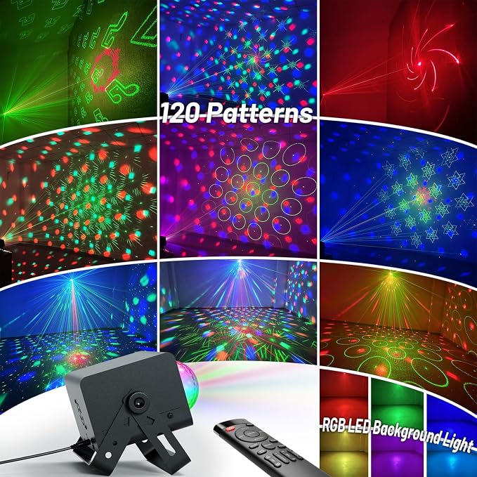 Party Lights, Disco Light Dj Disco Ball LED Sound Activated Stage Lights with Remote Control for Parties Bar Club Pub Christmas Birthday Wedding Holiday Dance Xmas Decorations