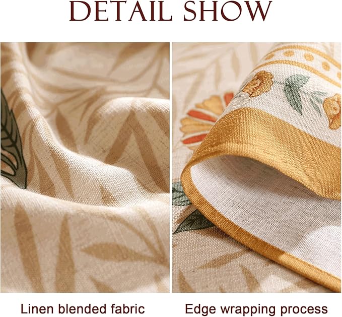 patdrea Vintage Linen Tablecloth,Rectangular,94"x63"-RosaSilvestre A | French Heavyweight Large Table Cloth for Rectangle Table,Yellow Floral Patterned,Dining Room Kitchen Tea Party Decor