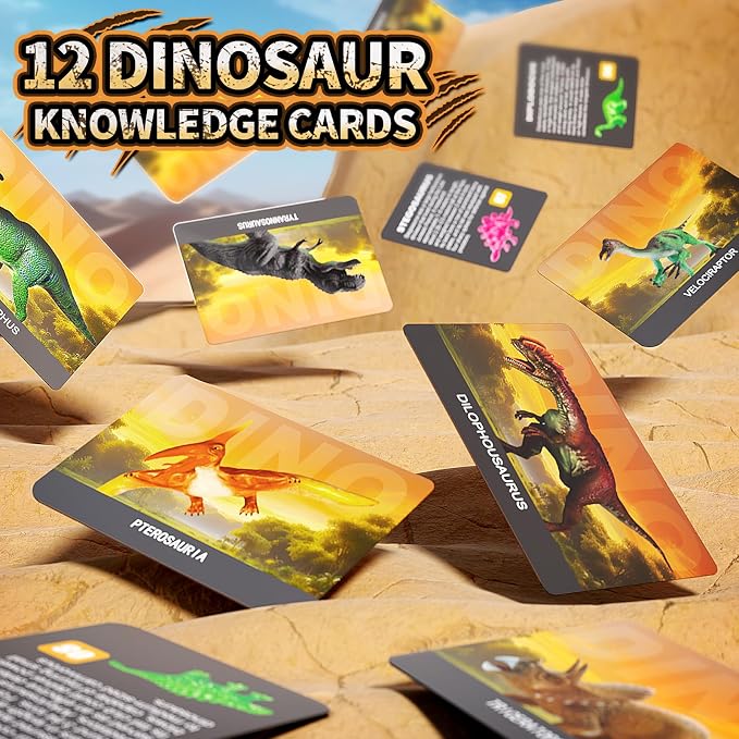 12 Glow in The Dark Dinosaur Eggs, Dig Kit Toys for Kids, Dinosaur Eggs Excavation Kit with Magnifier, Easter Basket Stuffers, STEM Party Favor Gifts for Boys Girls Age 3 4 5 6 7 8 9 10 + Years Old