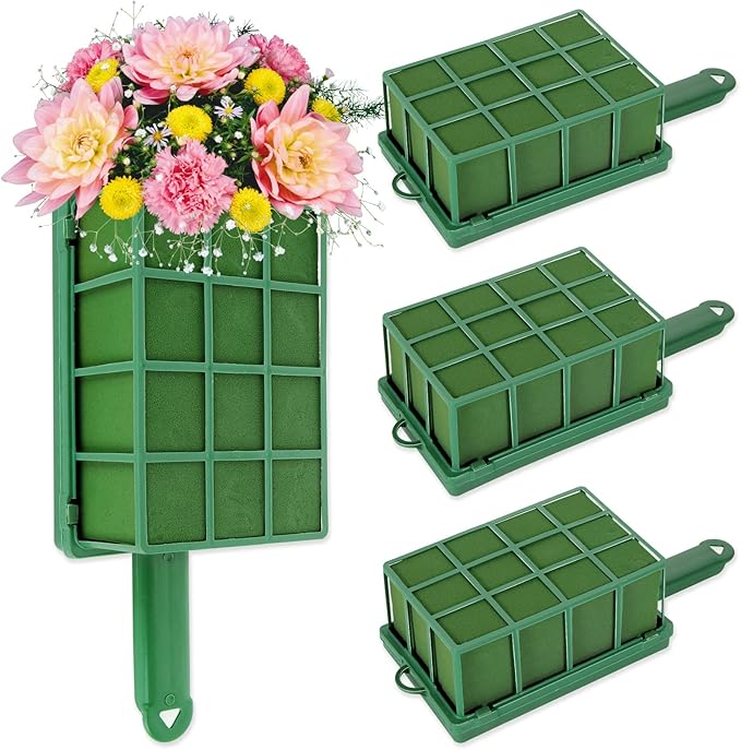 4 PCS Floral Foam Cage - 12x4.8x3.3in Foam Cage for Flower Arrangements - Egg Bouquet Floral Cage Flower Holder Wet Foam for Arch, Fresh Flowers, Artificial Flower