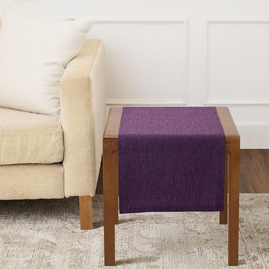 Solino Home Linen Table Runner 36 Inches - 100% Pure Linen Grape Table Runner 14 x 36 Inch Ideal for Dresser and Coffee Tables - Spring, Summer, Mothers Day - Athena