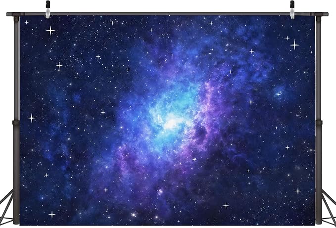 Galaxy Stars Backdrop 12x8 FT Outer Space Birthday Starry Night Sky Backdrops Decorations Universe Space Photography Background Kids Space Party Decor Banner Photo Booth Props