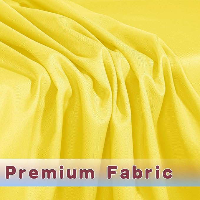 HolidayIdeas Yellow Fitted Table Covers - 96 x 30 Inch - 2 Pack Rectangle Tablecloths for 8 Foot Tables, Polyester Fabric Tablecloth for Parties, Baby Shower, Wedding, Trade Show