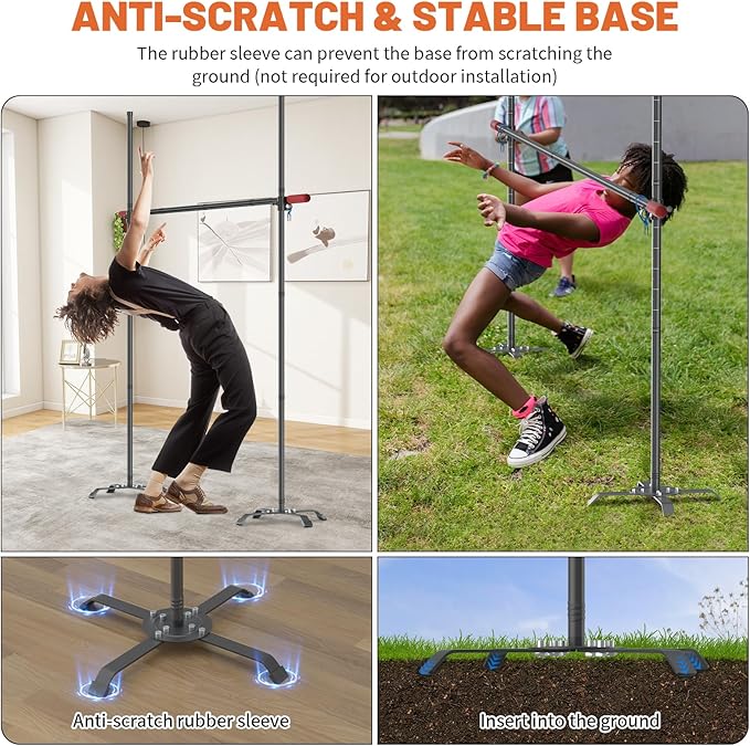 Limbo Game for Adults, Metal Limbo Stick Set Simple Setup Anti-Drop Limbo Pole for Outdoor Backyard Luau Carnival Party