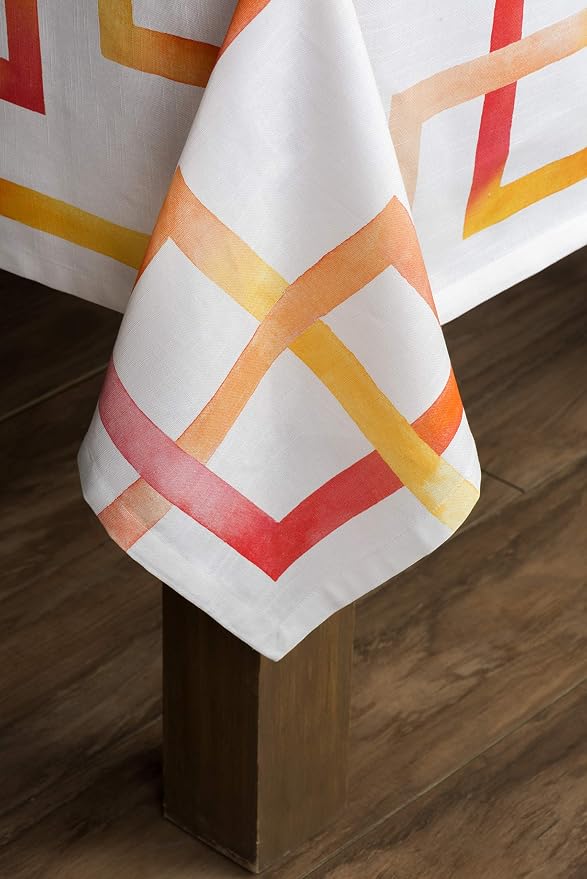 Maison d' Hermine Table Cloth Rectangle Table 100% Cotton 54 x 72 Inches Tablecloth Reusable Decorative for Dining Kitchen Room Farmhouse Party Home Hotel Restaurant Spring Summer - Summer Maze