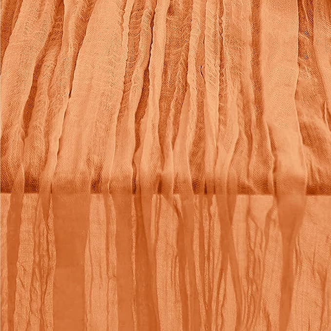 1 Pack Coral Cheesecloth Table Runner 35x120 Inch 10Ft Rustic Gauze Cheese Cloth Table Runner Sheer Cheesecloth Table Runners for Wedding Party Bridal Shower Decoration