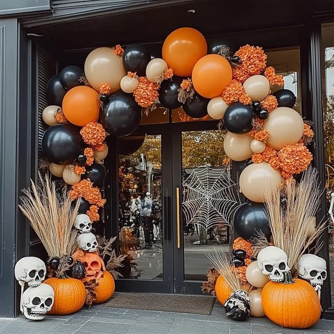 108Pcs Orange Double Stuffed Balloons Different Size, 18/12/10/5 inch Pastel Matte Burnt Orange Balloons Garland Arch kit for Baby Shower Birthday Summer Party Decoration