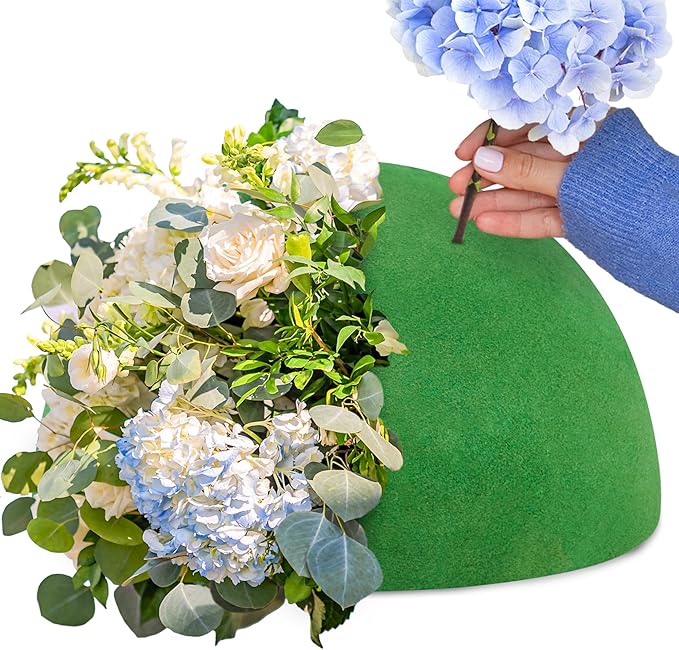 Max Shape Floral Foam Half Ball 7.48" for Floral Arrangements, Round Floral Foam Half Balls Green, Wet Flower Foam for Fresh Flowers