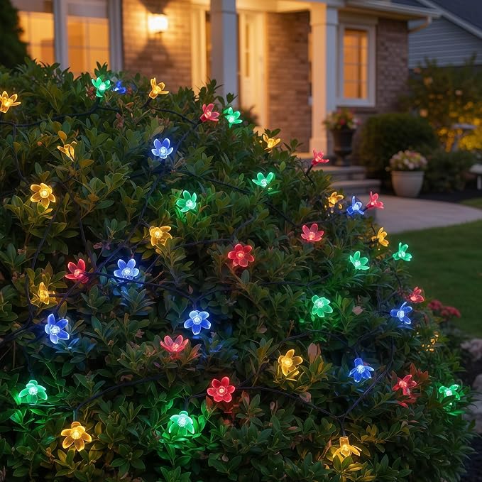 100 Multicolor Cherry Blossom LED String Lights, 33 ft 8 Models USB Powered | Sakura Light, USB Port, Multimode Lighting, 33' Total Length, 1-Strand 100 Lights, 4" Spacing