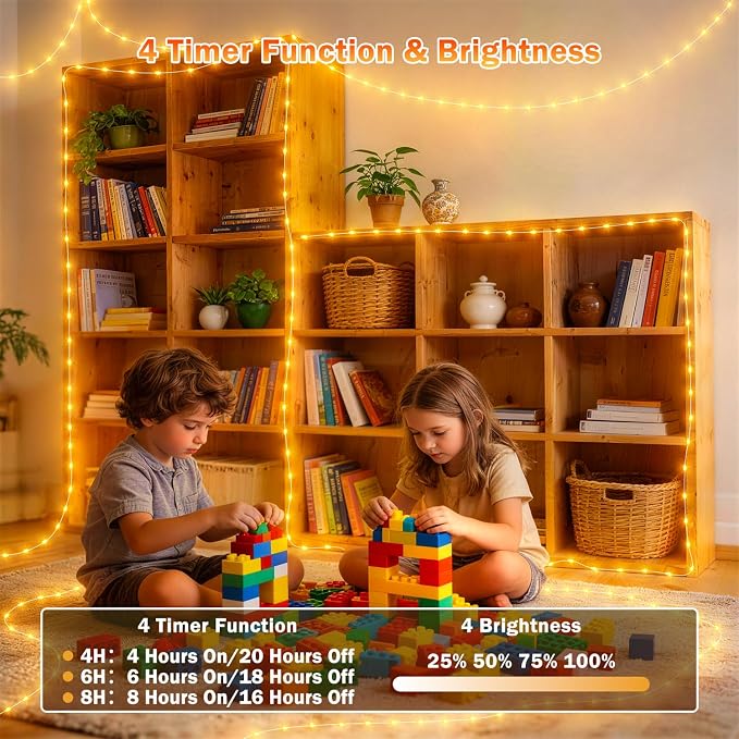 OMIKA Fairy Lights Plug in, 240 LED 80 FT Fairy Lights with Remote, 150 Lighting Modes String Lights Indoor, RGB Colors+Warm White Fairy Lights for Bedroom Party Outdoor Decor
