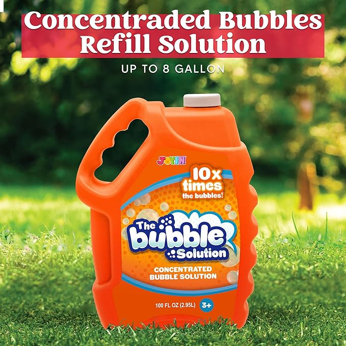 JOYIN 100 Oz Concentrated Bubble Solution (up to 8 Gallon) for Large Party in Summer Celebrations, Party Favor, Bubble Summer Toy, Classroom Prizes, Easter (Orange)