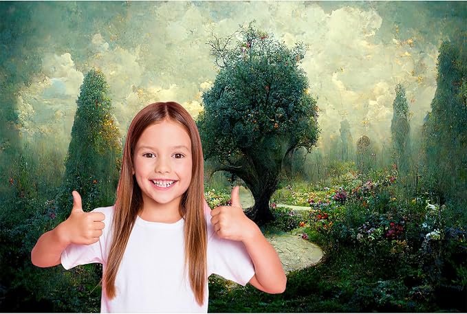 Garden of Eden Backdrop Tree of Life Photography Background Tree of Knowledge Backdrop Decors Fantasy Garden Fairy Forest Wonderland Backdrops for Kids Adult Artist Birthday Background 5x4ft