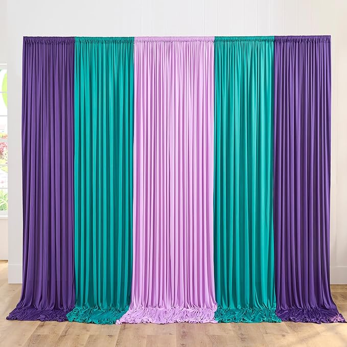 30 ft x 10 ft Wrinkle Free Turquoise Backdrop Curtains for Parties, Thick Polyester Teal Photo Backdrop Drape Panel for Wedding Mermaid Birthday Photography Background Party Backdrop Stand