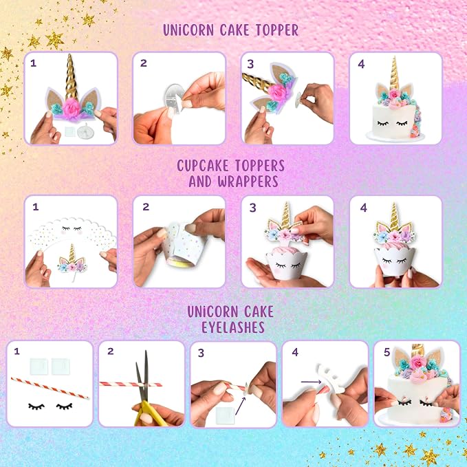152 Pc Unicorn Birthday Decorations for Girls, Complete Party Supplies Kit | 2026 Family Choice Award winner – plates, napkins, cutlery, straws, pom-poms, balloons, banner, headband, bracelet & more