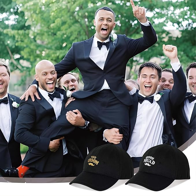 Party Gifts & Beyond Groomsman Baseball Hat 7 Packs Groomsmen Gifts Trucker Hats Team Groom Men's Hat for Bachelor Party