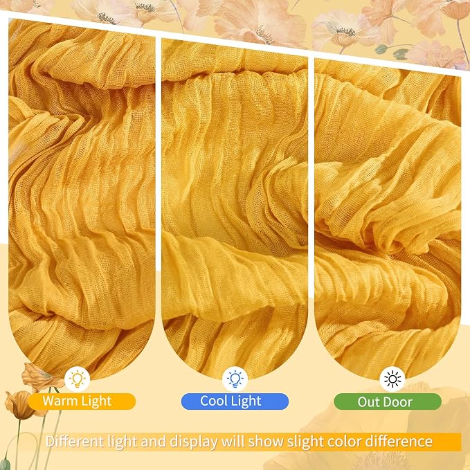 30 Pack Gold Cheesecloth Table Runner 17 x 108 inch Boho Gauze Table Runner Rustic Sheer Cheese Cloth Table Decorations for Wedding Party Baby Bridal Shower Birthday Holiday Home