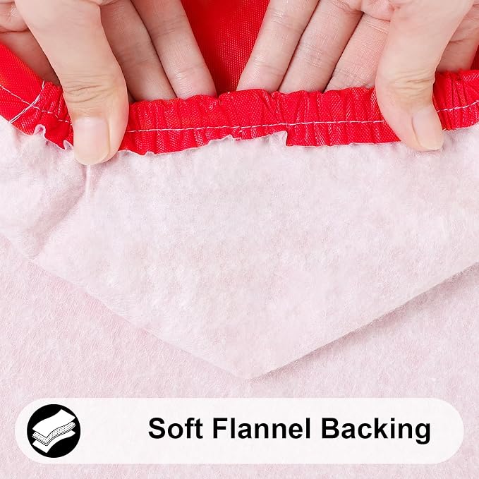 Smiry 3 Pack Rectangle Table Cloth, Elastic Fitted Flannel Backed Vinyl Tablecloths for 4ft Folding Tables, Waterproof Wipeable Table Covers for Indoor, Outdoor, Camping and Picnic (Red, 24"x48")
