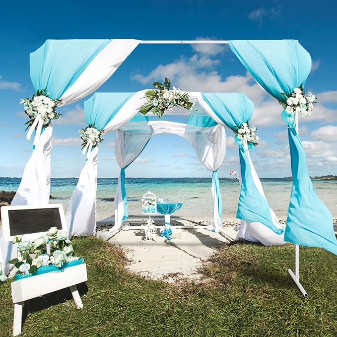 GARFANS Wedding Arch Square 6.56FT x 6.56FT Metal Backdrop Stand with Support Feet Nails Balloon Arch Stand Garden Arbor Frame for Wedding Birthday Party Baby Shower Photo Background Ceremony Decor