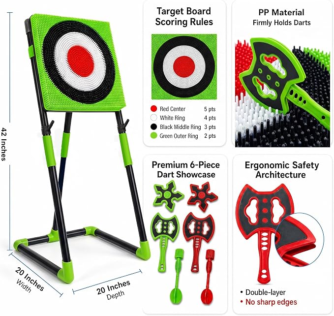 Axe Throwing Game for Backyard, Throwing Axe Set with Axe Throwing Target, Ax Throwing Game for Indoor Outdoor Lawn Party Game